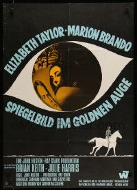 7r888 REFLECTIONS IN A GOLDEN EYE German '67 Huston, different image of Elizabeth Taylor & Brando!