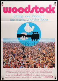 7r993 WOODSTOCK German R1974 classic rock & roll concert, huge crown and Arnold Skolnick artwork!