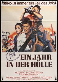 7r997 YEAR OF LIVING DANGEROUSLY German '83 Peter Weir, great different artwork of Mel Gibson!