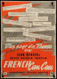7r542 FRENCH CANCAN German 16x23 '55 Jean Renoir, cool different art of many reviews!