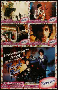 7r162 PURPLE RAIN German LC poster '84 1 w/image of Prince on motorcycle, first motion picture!