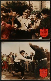 7r093 REBEL WITHOUT A CAUSE 2 German LCs R60s Nicholas Ray, different images of James Dean!