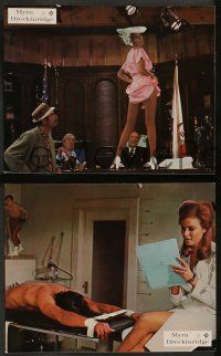 7r076 MYRA BRECKINRIDGE 17 German LCs '70 John Huston, Mae West & Raquel Welch in patriotic outfit!