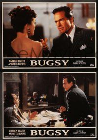 7r149 BUGSY 4 Spanish LCs '92 Warren Beatty, Annette Bening, directed by Barry Levinson!