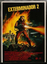 7r148 EXTERMINATOR 2 5 Spanish LCs '84 different art of man w/flamethrower and punks in New York!