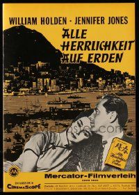 7s037 LOVE IS A MANY-SPLENDORED THING German pressbook R65 unfolds to a cool 12x17 color poster!