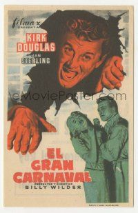 7s686 ACE IN THE HOLE Spanish herald '54 Billy Wilder classic, MCP art of Kirk Douglas & Sterling!