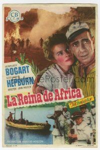 7s690 AFRICAN QUEEN Spanish herald '52 different image of Humphrey Bogart & Katharine Hepburn!