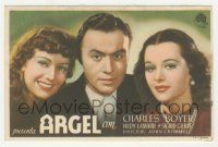 7s691 ALGIERS Spanish herald '43 Charles Boyer between sexy Hedy Lamarr & Sigrid Gurie!
