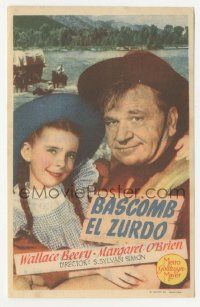 7s702 BAD BASCOMB Spanish herald '48 great portrait of Wallace Beery w/young Margaret O'Brien!