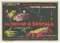 7s719 BRIDES OF DRACULA Spanish herald '61 Terence Fisher, Hammer, cool different vampire art!