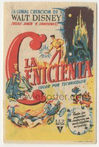 7s729 CINDERELLA Spanish herald '52 Walt Disney classic fantasy cartoon, great montage art!