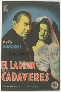 7s736 CORPSE VANISHES Spanish herald '43 different art of Bela Lugosi & Luana Walters by Fernandez!