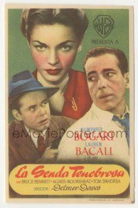 7s739 DARK PASSAGE Spanish herald '49 different image of Humphrey Bogart & sexy Lauren Bacall!