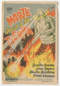 7s762 FLASH GORDON'S TRIP TO MARS Spanish herald '47 different Baneo art of robot destroying city!