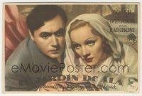 7s771 GARDEN OF ALLAH Spanish herald '47 different c/u of Marlene Dietrich & Charles Boyer!