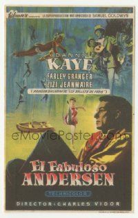 7s790 HANS CHRISTIAN ANDERSEN Spanish herald '56 great different montage art of Danny Kaye!
