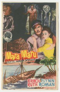 7s837 MARA MARU Spanish herald '53 Errol Flynn & sexy Ruth Roman in the tropical Philippines!