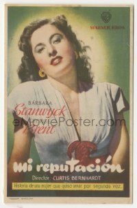 7s853 MY REPUTATION Spanish herald '46 great different close up of sexy bad girl Barbara Stanwyck!