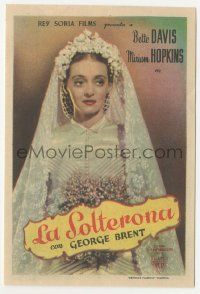 7s867 OLD MAID Spanish herald '43 different image of bride Bette Davis in wedding dress!