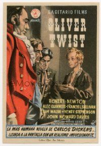 7s868 OLIVER TWIST Spanish herald '51 Charles Dickens, David Lean classic, different Jano art!