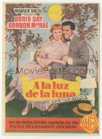 7s870 ON MOONLIGHT BAY Spanish herald '53 different romantic portrait of Doris Day & Gordon MacRae!