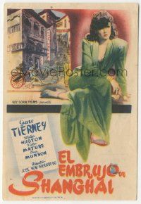 7s916 SHANGHAI GESTURE Spanish herald '46 Josef von Sternberg, different art of Gene Tierney!
