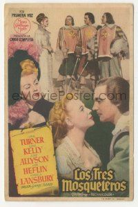 7s958 THREE MUSKETEERS Spanish herald '49 Lana Turner, Gene Kelly, June Allyson, different images!