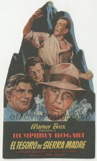 7s970 TREASURE OF THE SIERRA MADRE die-cut Spanish herald '48 Humphrey Bogart, different image!