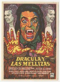 7s972 TWINS OF EVIL Spanish herald '72 cool completely different vampire art by Mac Gomez!