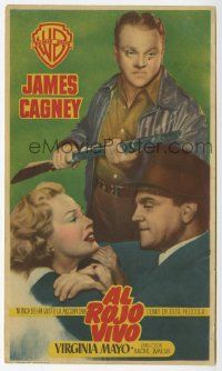 7s982 WHITE HEAT Spanish herald '50 James Cagney & Virginia Mayo in classic film noir, different!