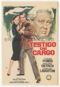 7s986 WITNESS FOR THE PROSECUTION Spanish herald R69 great Jano art of Power, Dietrich & Laughton!