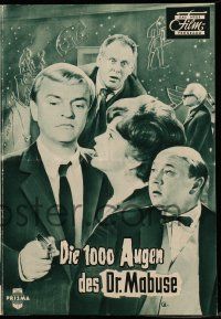 7s195 1000 EYES OF DR MABUSE German program '60 Fritz Lang, Gert Froebe, Preiss, Addams, Van Eyck