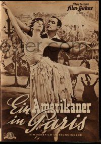 7s211 AMERICAN IN PARIS German program '52 different images of Gene Kelly & sexy Leslie Caron!