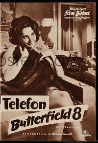 7s268 BUTTERFIELD 8 German program '60 different images of sexy callgirl Elizabeth Taylor!