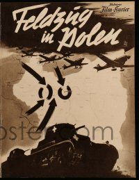 7s149 CAMPAIGN IN POLAND German program '40 Nazi planes and tanks marching over map into Warsaw!