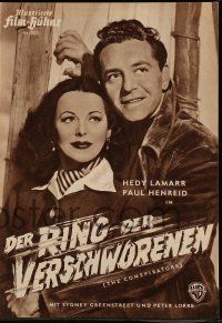 7s289 CONSPIRATORS German program '53 freedom fighter Paul Henreid falls in love with Hedy Lamarr!