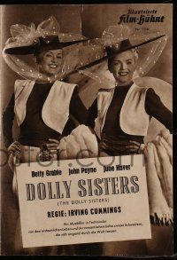 7s319 DOLLY SISTERS German program '51 sexy entertainers Betty Grable & June Haver, different!