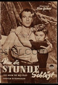 7s339 FOR WHOM THE BELL TOLLS German program '50 different images of Gary Cooper & Ingrid Bergman!