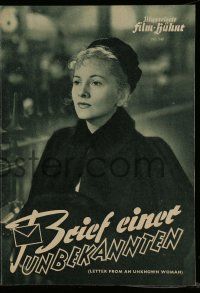 7s442 LETTER FROM AN UNKNOWN WOMAN German program '50 Max Ophuls, Joan Fontaine, Jourdan, different