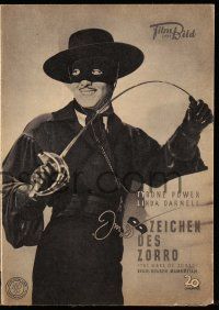 7s468 MARK OF ZORRO German program '49 different images of masked Tyrone Power & Linda Darnell!