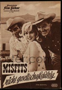 7s481 MISFITS Film Buhne German program '61 Clark Gable, Marilyn Monroe, Clift, John Huston!