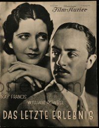 7s098 ONE WAY PASSAGE German program '33 different images of William Powell & pretty Kay Francis!