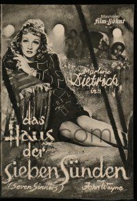 7s577 SEVEN SINNERS German program '49 different images of of Marlene Dietrich & John Wayne!