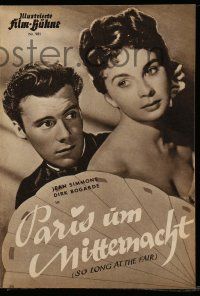 7s596 SO LONG AT THE FAIR German program '50 Terence Fisher, different images of sexy Jean Simmons