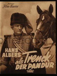 7s189 TRENCK DER PANDUR German program '40 Hans Albers as Franz Freiherr von der Trenck, forbidden