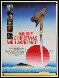 7t541 MERRY CHRISTMAS MR. LAWRENCE English 30x40 '83 David Bowie in World War II Japan!