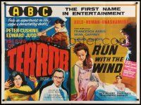 7t583 ISLAND OF TERROR/RUN WITH THE WIND British quad '60s Terence Fisher horror & romance!