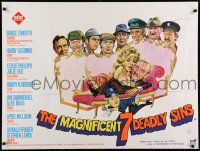 7t592 MAGNIFICENT SEVEN DEADLY SINS British quad '71 great art by Tom William Chantrell!