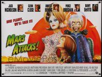 7t594 MARS ATTACKS! British quad '96 directed by Tim Burton, great sci-fi art by Philip Castle!